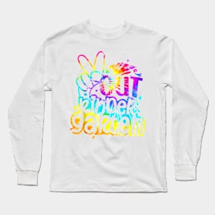 Peace Out Kindergarten Tie Dye Graduation Last Day Of School T-Shirt Long Sleeve T-Shirt